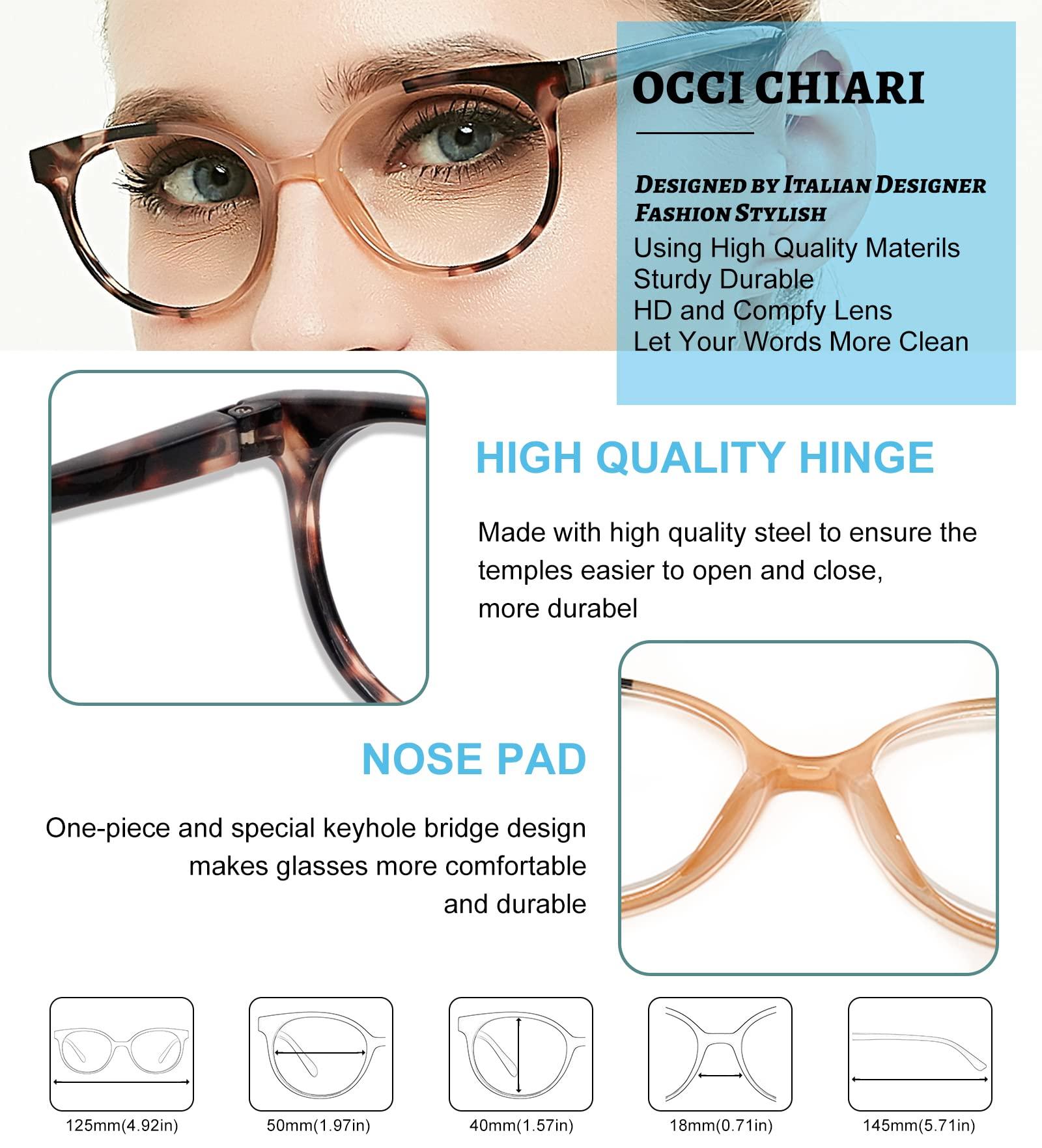 OCCI CHIARI OCCI CHIARI Narrow Reading Glasses Women Colorfull Cute Readers for Petite Face(Brown 2.0+) 1.0 1.25 1.5 1.75 2.0 2.25 2.5 2.75 3.0 3.5 4.0 5.0 6.0