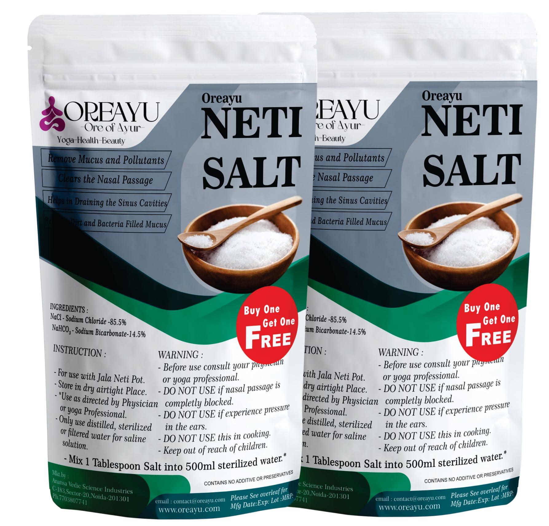 OREAYU OREAYU Neti Salt for Jal Neti with jala neti pot 450g +450g with neti pot