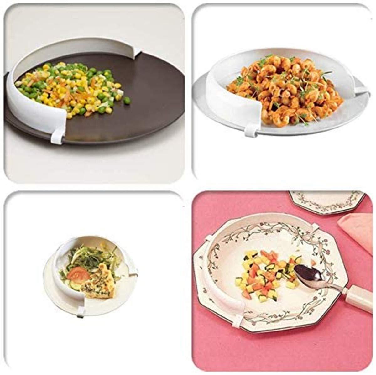 HXCH Food Plates Guard - Parkinson Patients Scooping Food Clip-On Spill Prevention Kitchen Living Eating Aid Assistant Dining Assistive for Elderly, Disabled