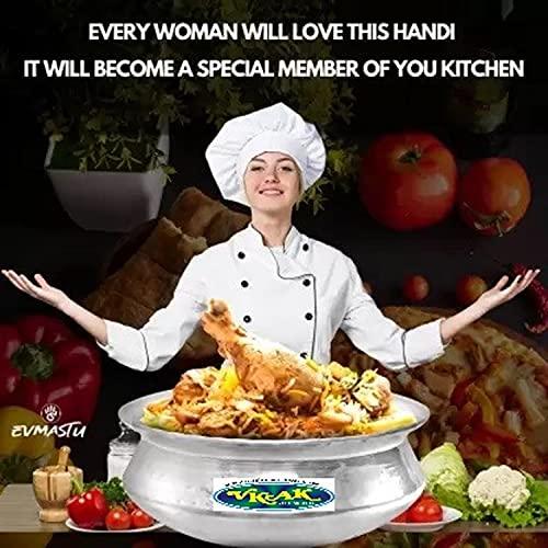 VKAK VKAK Heavy Bottom Aluminium Hammered Handi (Biryani Handi/Dum Biryani Pot/Mutton Chicken/Fish Cooking/Punjabi Sipri) Water Capacity :- 4.5 Liter