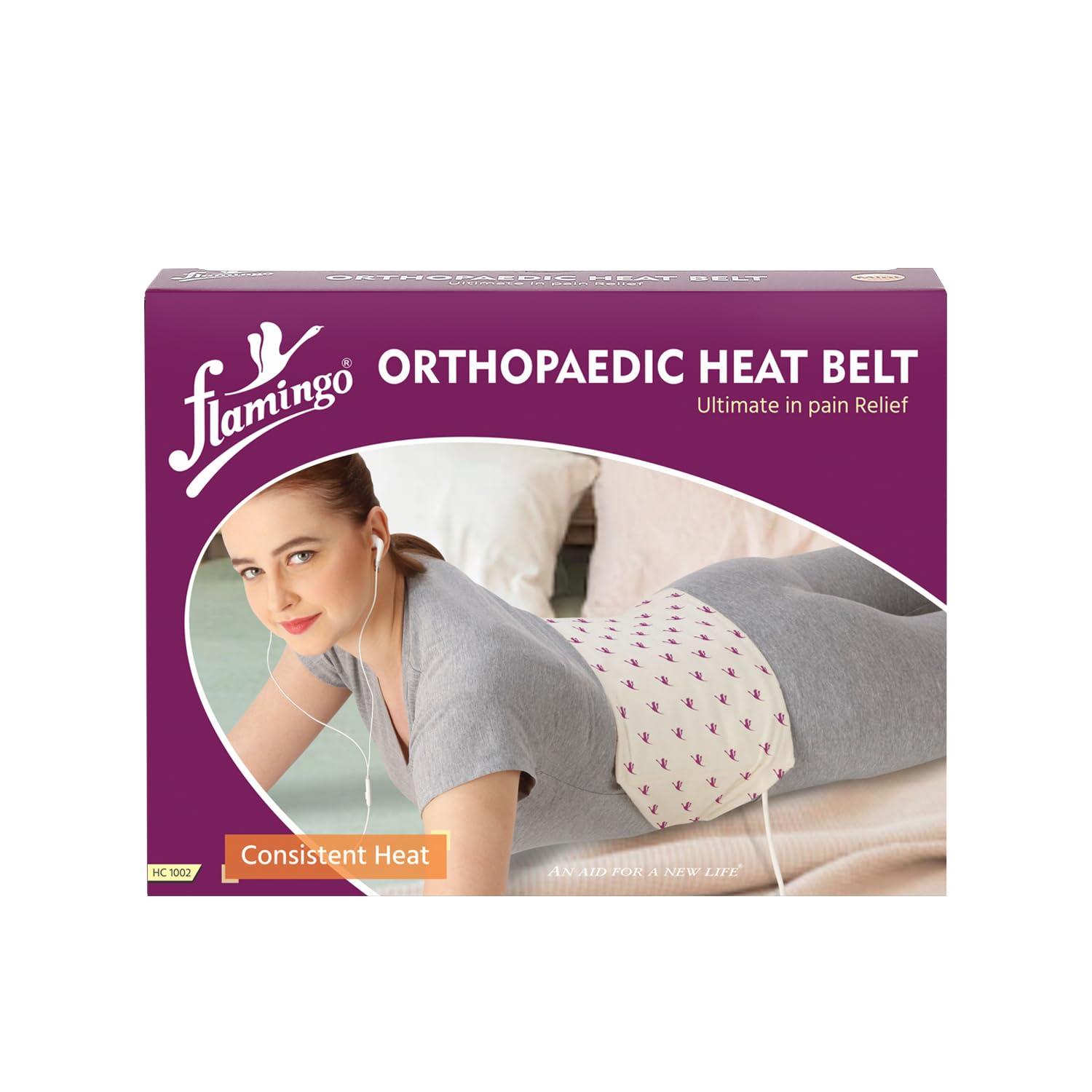 Flamingo Flamingo Orthopaedic Electric Heating Pad | Heat Belt with Temperature Controller | Pain Relief Heating Belt for Lower Back, Knee, Shoulder, Cramps, and Neck | Heat Pad Back Pain Relief | Regular