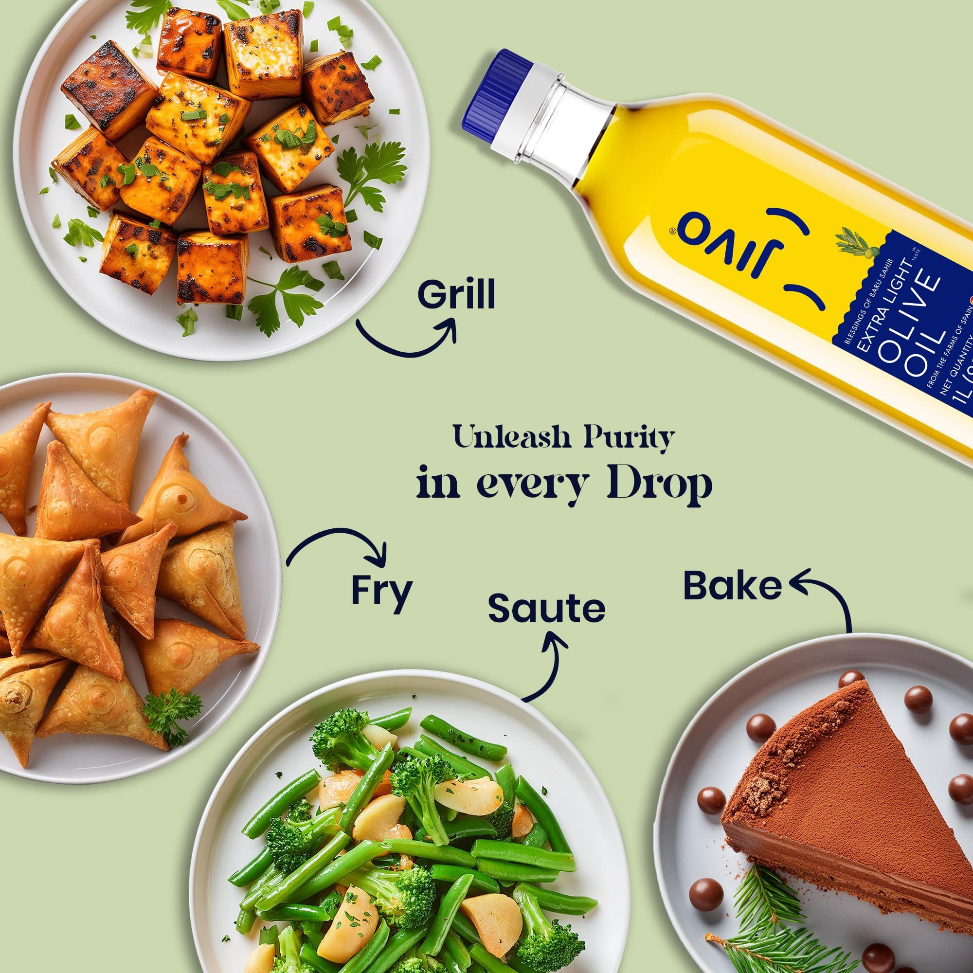 JIVO Jivo Extra Light Daily Cooking Olive Oil 5 LTR (Tin) + 1 LTR (Pet Bottle) | | Recommendable for Roasting, Frying, Baking All type of Cuisines| Low Saturated Fat, Low Saturated Fat (Pack of 2)