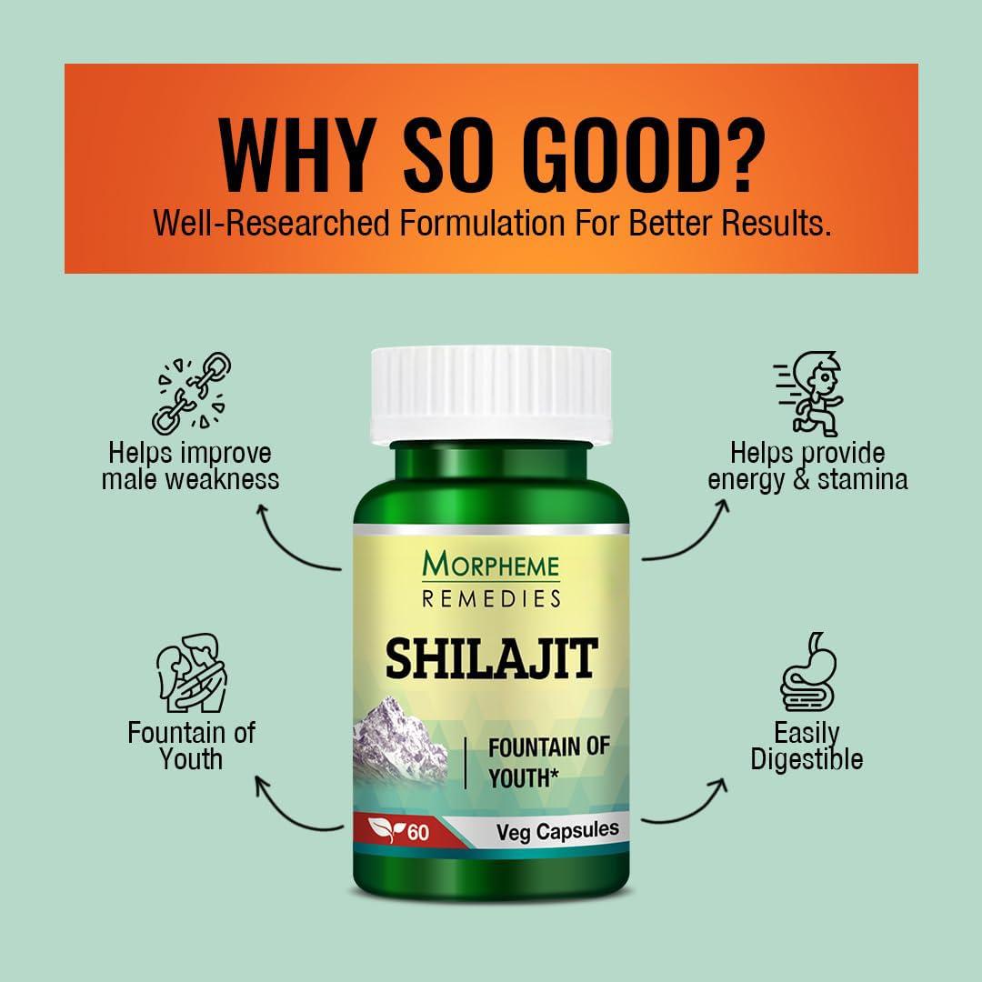 Morpheme Remedies Morpheme Remedies Shilajit 500mg Extract 60 Veg Caps - 6 Bottles
