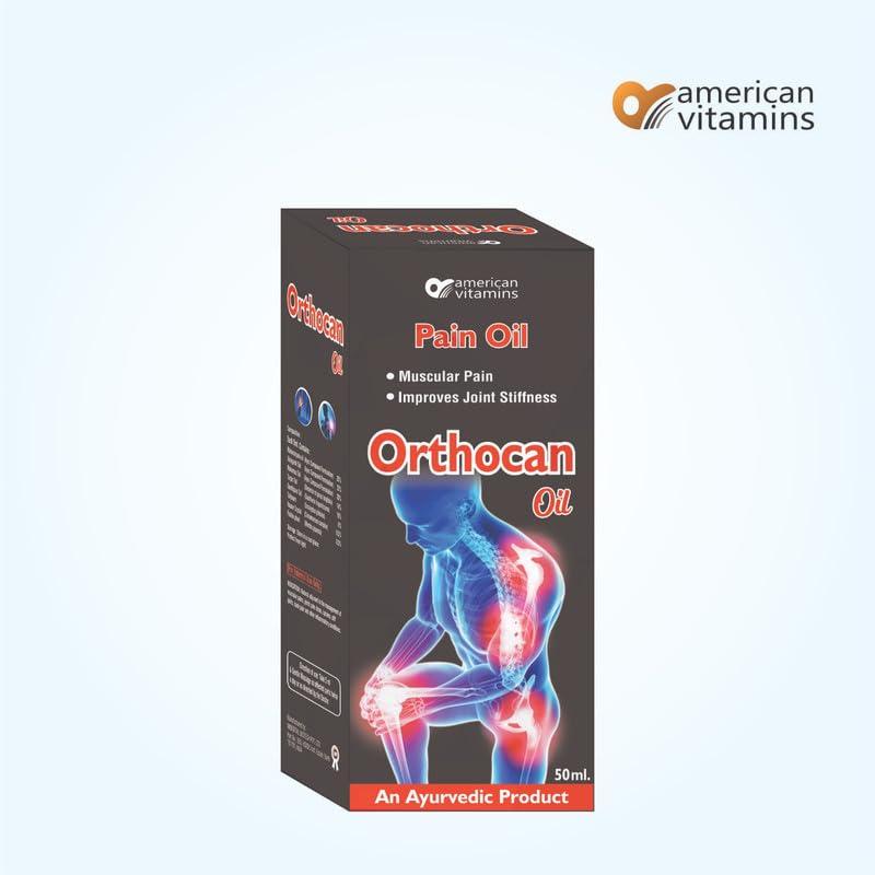 american vitamins American Vitamins Ayurvedic Orthocan Pain Relief Oil for Joints Knee & Back||50ml Pack Of 2