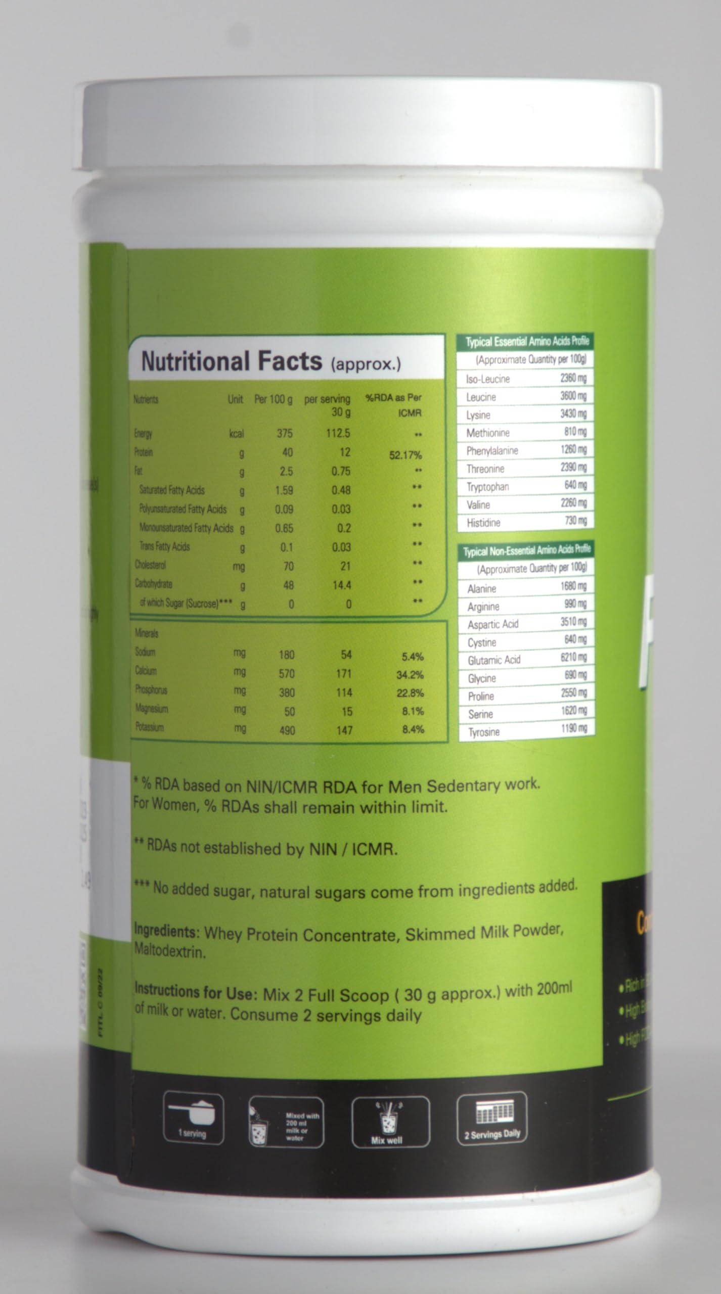 Fitlivon Fitlivon Whey Protein Powder with High Protein Efficiency | Easy Dissolving & digesting | No added Sugar | Rich BCAA & PDCASS level | Tested & Certified |13gm Protein/Scoop 30 servings(400 gm/0.8lb)