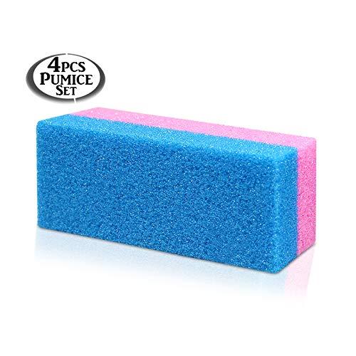 Anapoliz Pumice Bar 4 Pcs Set | Dual Sided Extra Coarse | Exfoliating Foot File | Heel & Feet Scrubber Pumice Sponge | Foot Pad Buffer Callus Remover | Synthetic Pumice Stone for Dry Skin Pedicure |By Anapoliz
