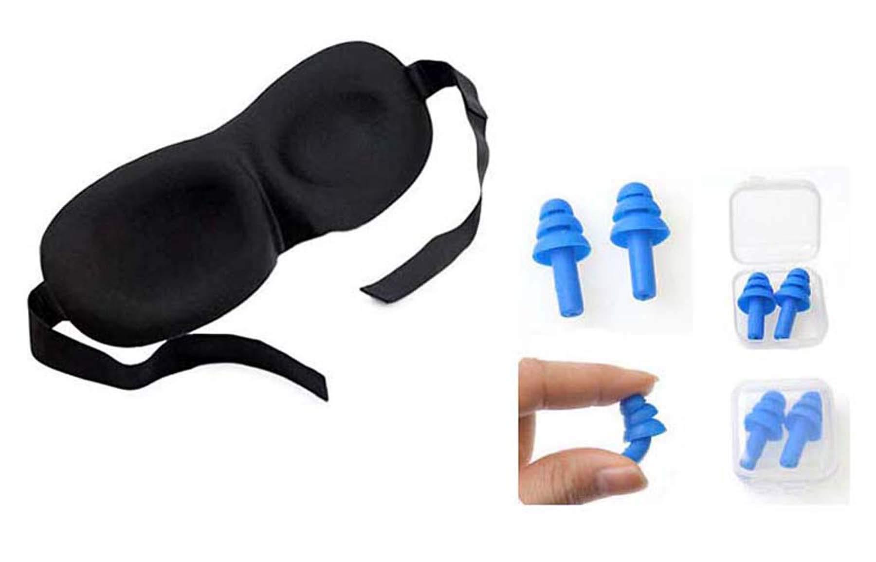 G-TRADE G-TRADE 100% New Best For Travel Earplug & New Eye Mask Soft Silicone Noise Reduction Ear Plugs and Eye Mask for Sleeping, Meditation, Swimming