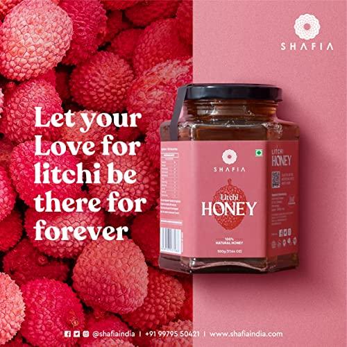 SHAFIA Shafia Litchi Honey : 100% Pure & Natural, Unprocessed Honey, No Sugar Adulteration (500 Gram)