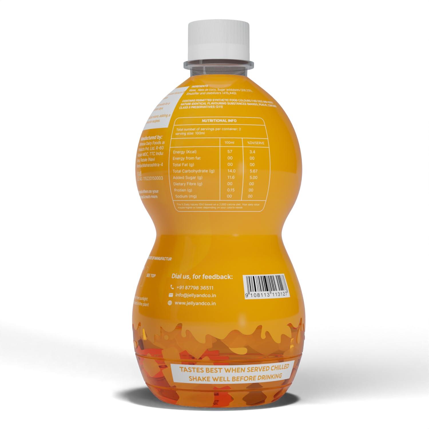 Jelly & Co Jelly & Co Combo of Mango & Peach Fruit Juice - 330 ml Each - Pack of 12 | Rich in Vitamin C | No Added Preservatives, No Artificial Colors & Flavours | Goodness of Best fruits | Daily Dose of Fruit Nutrition | Tasty, Refreshing & Energising Drink |