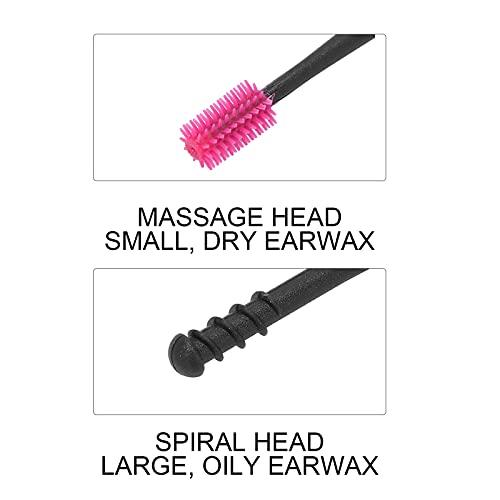 dooti Silicone Ear Wax Removal Tool, Ear Cleaner Reusable Soft Spiral Earwax Remover Ear Cleaning Kit Ear Canal Pick for Olders/Adult/Kids(Pink-cardboard packaging)