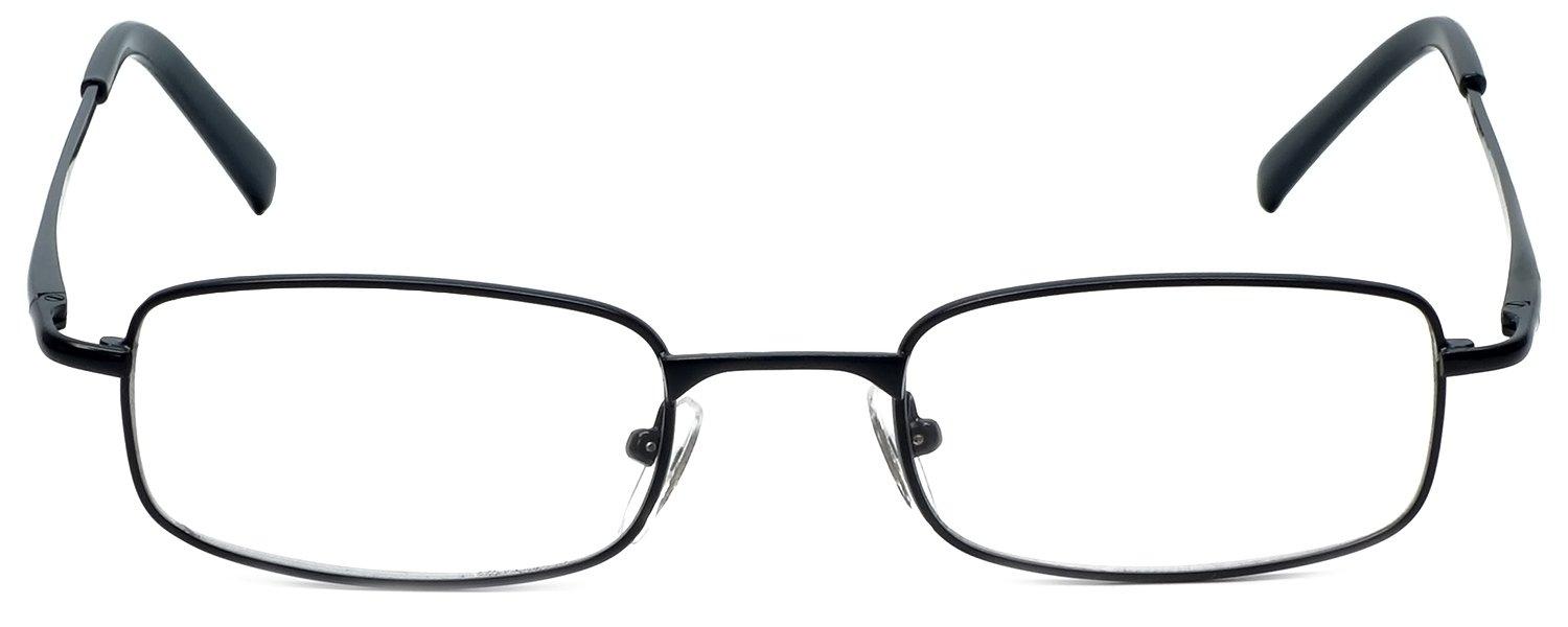 Calabria Calabria 753-XL Rectangle Metal Reading Glasses Men Women Designer One Power Distortion Free Readers Adjustable Nose Pads, Black, Extra Large