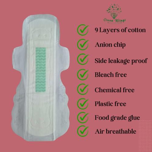 Green Wings Fly High Green Wings Sanitary Napkins Medium 12 Pads