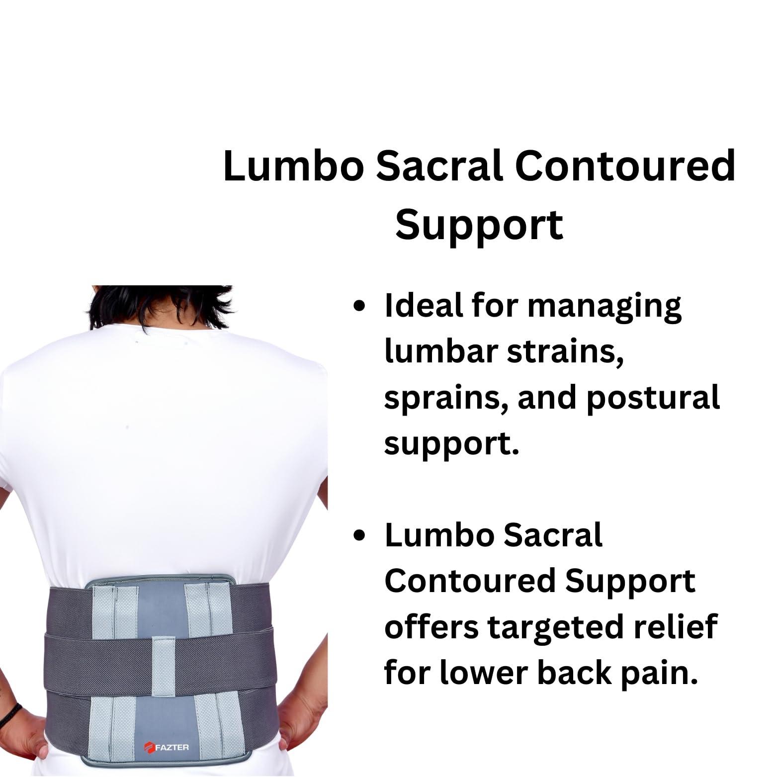 FAZTER FAZTER Aluminium Premium Lower Back Lumbo Sacral Contoured Belt/Lumbo Sacral Belt/Corset For Men And Women/Waist And Back Support Belt Pain Relief-Compression With Dual Adjustable Straps (Xxxxl)
