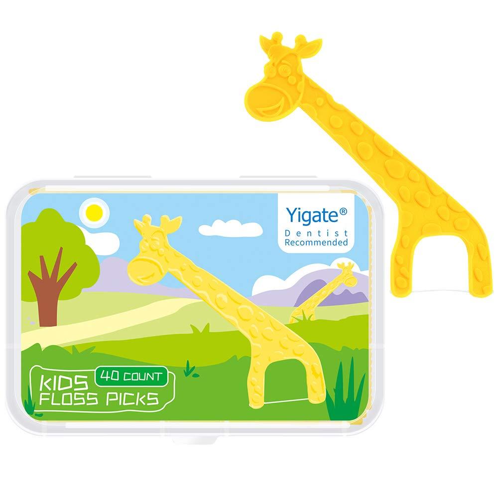 Qnotici 40PCs Kids Cute Dental Floss Flosser Toothpicks Floss Pick Interdental Brush Teeth Clean for Oral Deep Clean