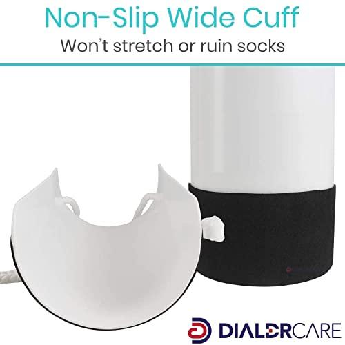 DIALDRCARE DIALDRCARE Sock Slider - The Easy on, Easy off Sock Aid Kit | Sock Aid Tool for Elderly, Disabled, Pregnant, Diabetics - Pulling Assist Device - Socks Helper (WHITE)