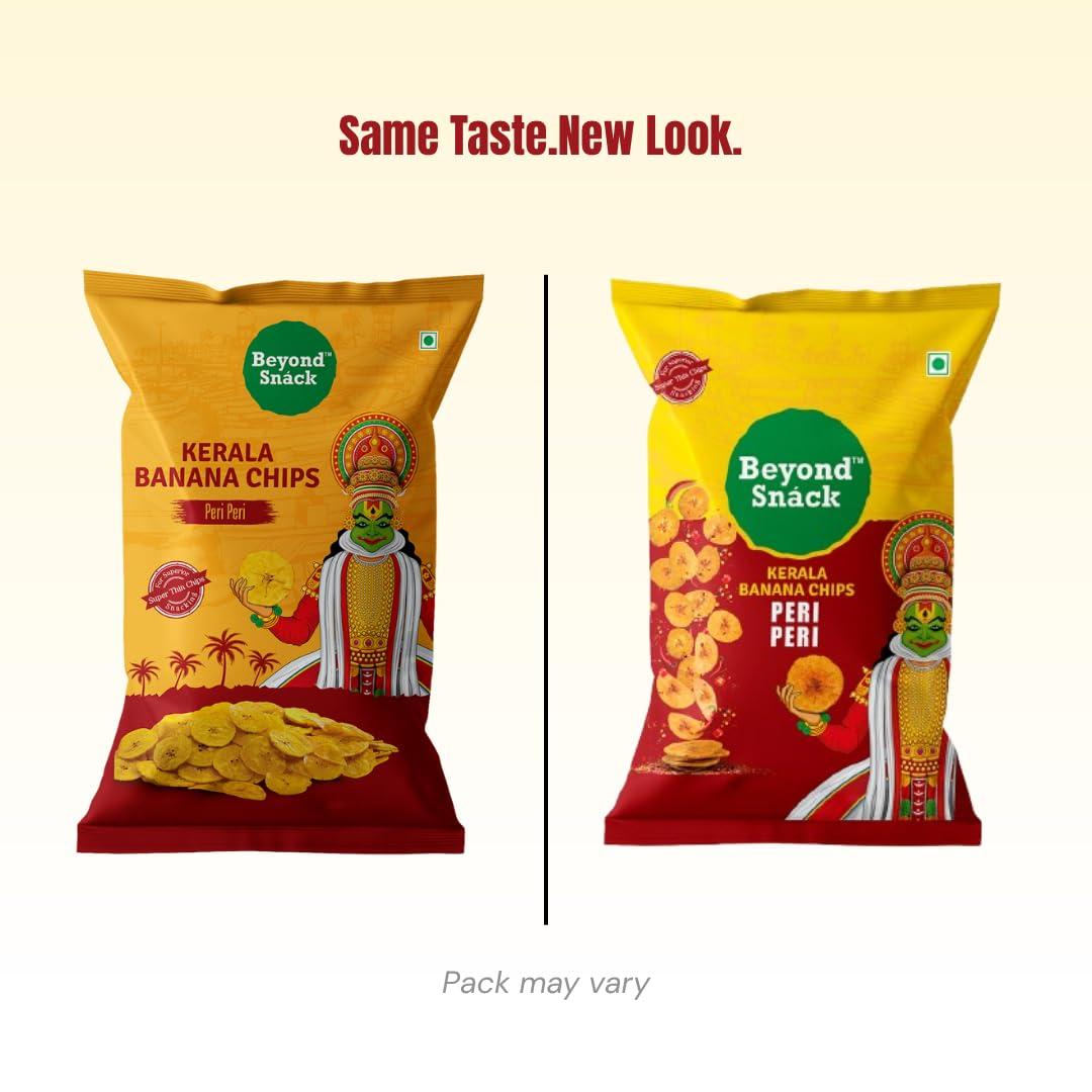 Beyond Snack Beyond Snack Kerala Banana Chips Thin Cruchy Crispy Snacks Peri Peri Flavour 300g (100g*3) - Family Pack