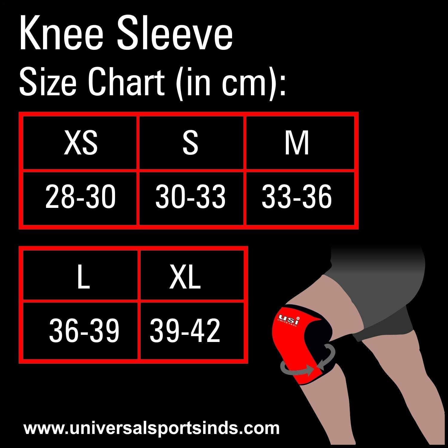 USI UNIVERSAL THE UNBEATABLE USI Knee Support Compression Support Sports Knee Cap Fitness for Men 1 Piece KS7 (L)