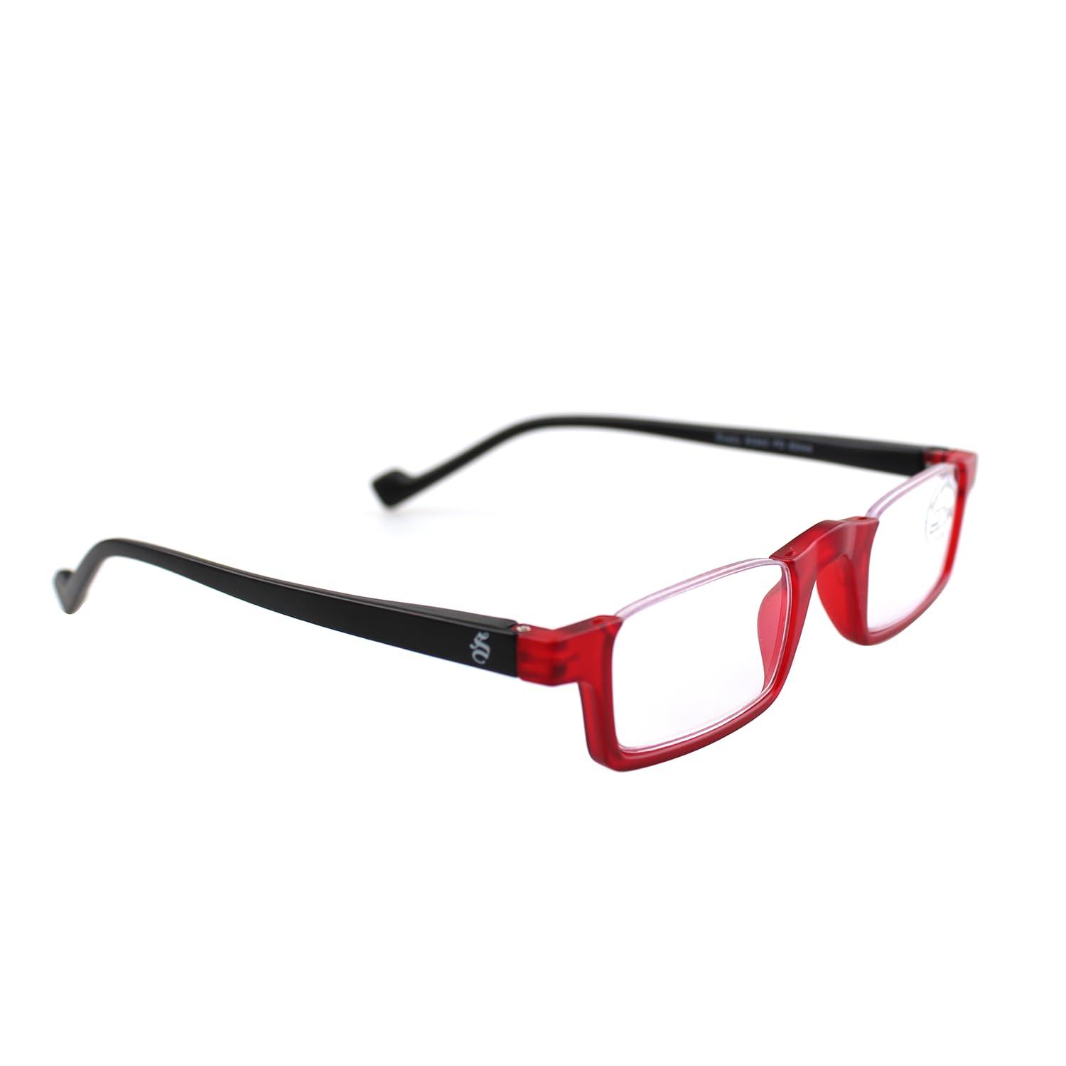 ESPERTO READERS ESPERTO READERS Roady Reading Glasses - Blue Cut Lens With Antireflection & Ultra Light Weight For Men & Women +1.00 to +3.00 Power Half Rim - RED (+2.25)