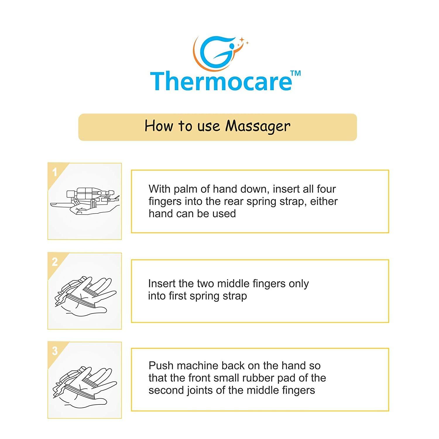 Thermocare THERMOCARE Powerful Double Speed hand massager for pain relief (Silver)