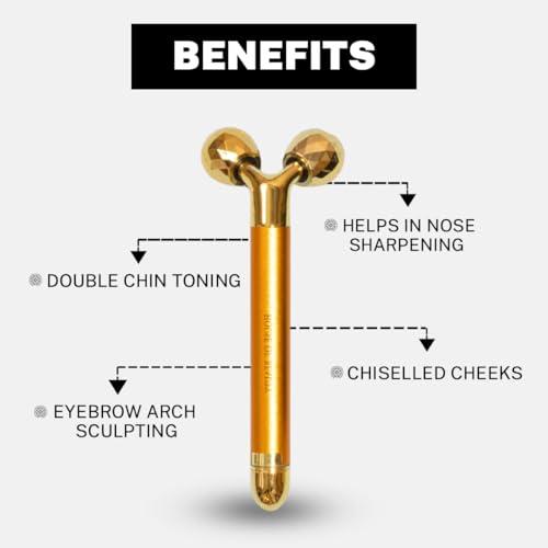 HOUSE OF BEAUTY House of Beauty 3D Face Massager Beauty Bar, Y-shaped Roller - Combination Sculptor (Golden)