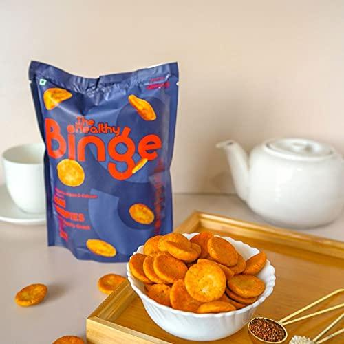 The Healthy Binge Ragi Chips Combo Pack| Baked not Fried | As seen on Shark Tank India| Healthy Snacks| 0% cholesterol High Protein & Fiber | No MSG| Chatpata Chaat & Cajun Spice Flavour| Pack of 24