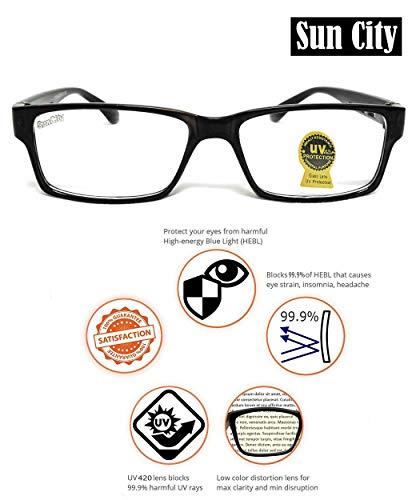 Sun City Sun City +1.00 to +3.50 Reading Glasses for Men and Women (+1.00 +1.25 +1.50 +1.75 +2.00 +2.25 +2.50 +2.75 +3.00 +3.50) (BLACK, 3.00)