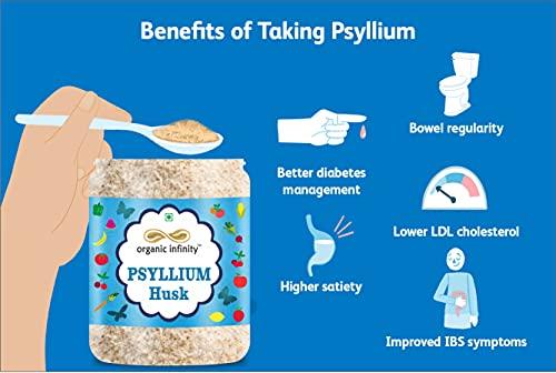 organic infinity Organic Infinity Psyllium Husk Powder / Isabgol Husk Powder - 100 Mesh ( sat-Isabgol Atta ) Fibre Support - 500 GM by Organic Infinity