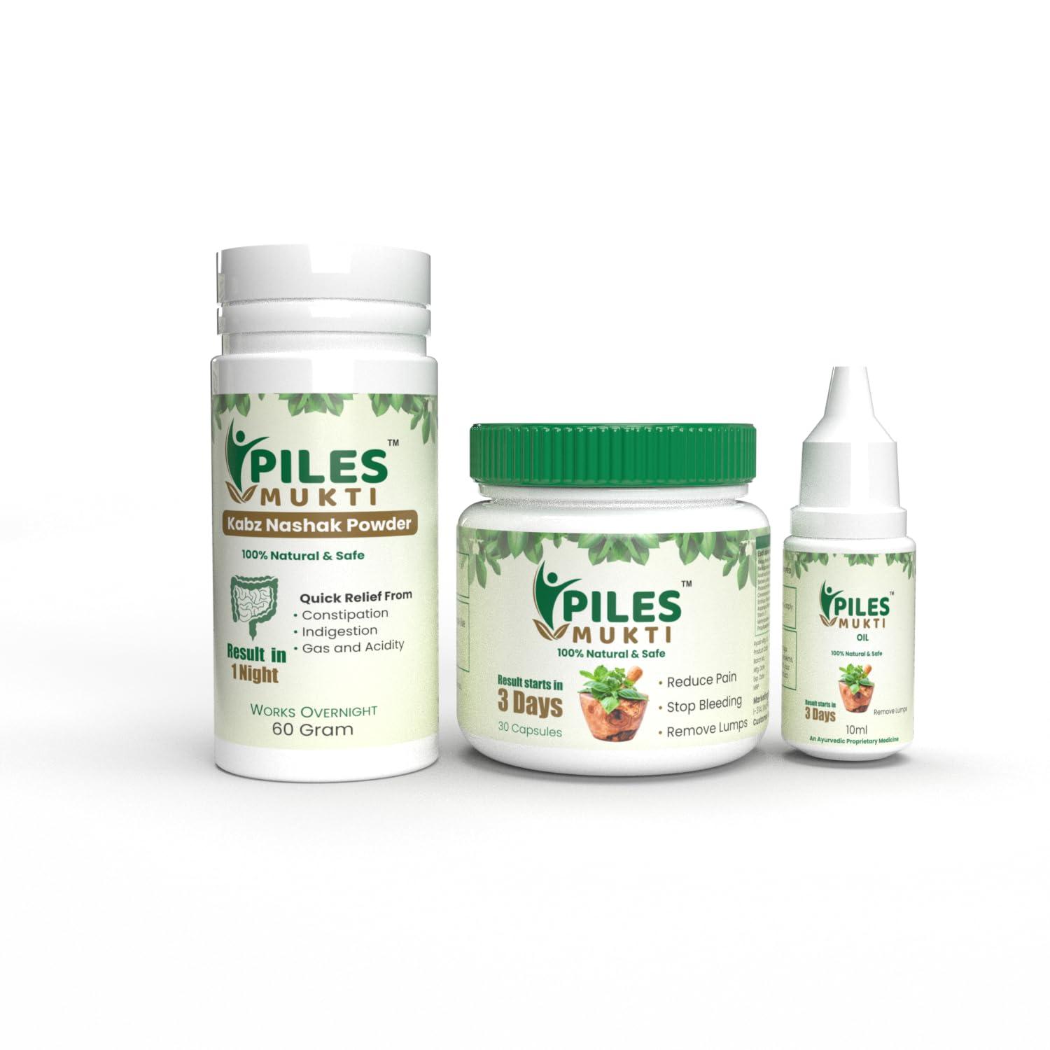 SOGO TELESHOPING SOGO TELESHOPING Piles Mukti Advance Kit,Approved By Ministry Of Ayush,Govt. Of India(Capsule,Oil&Powder)