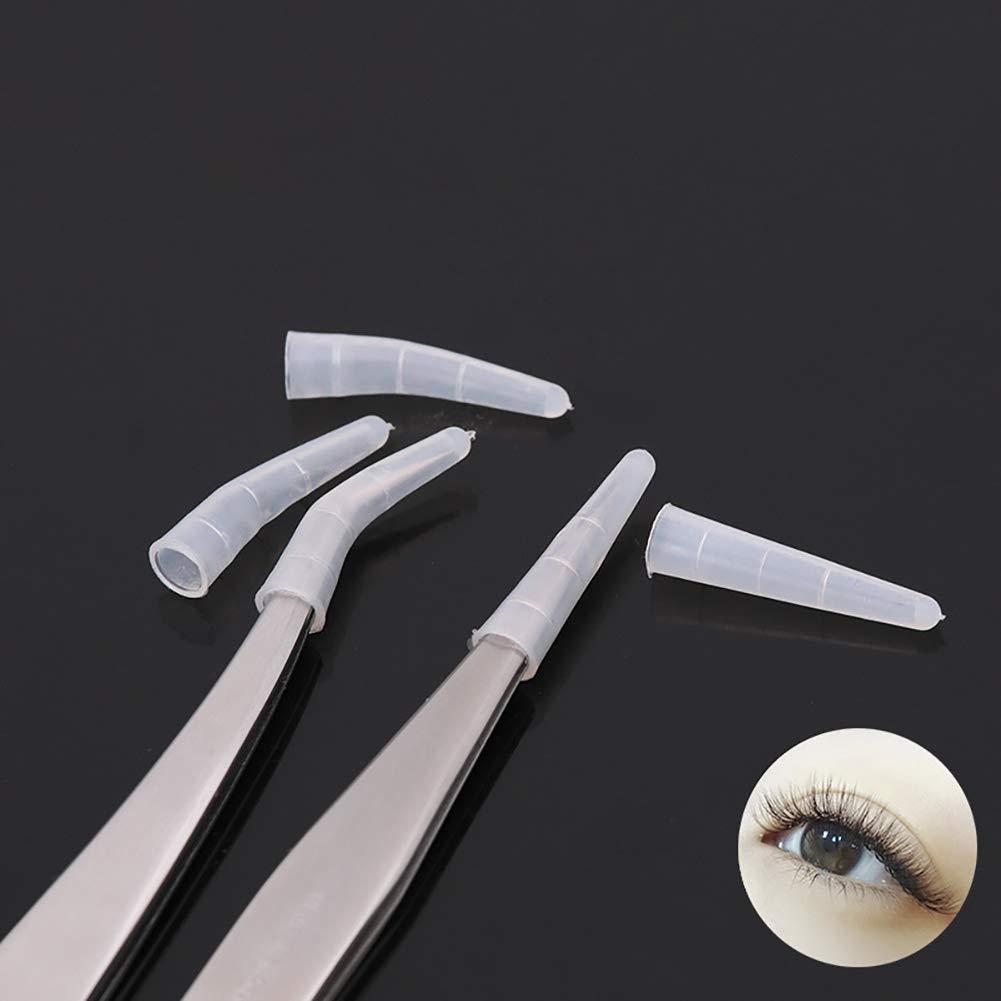 ccHuDE ccHuDE 100 Pcs Clear Tweezer Point Protectors Cap Tweezer Tip Protective Covers Stopper