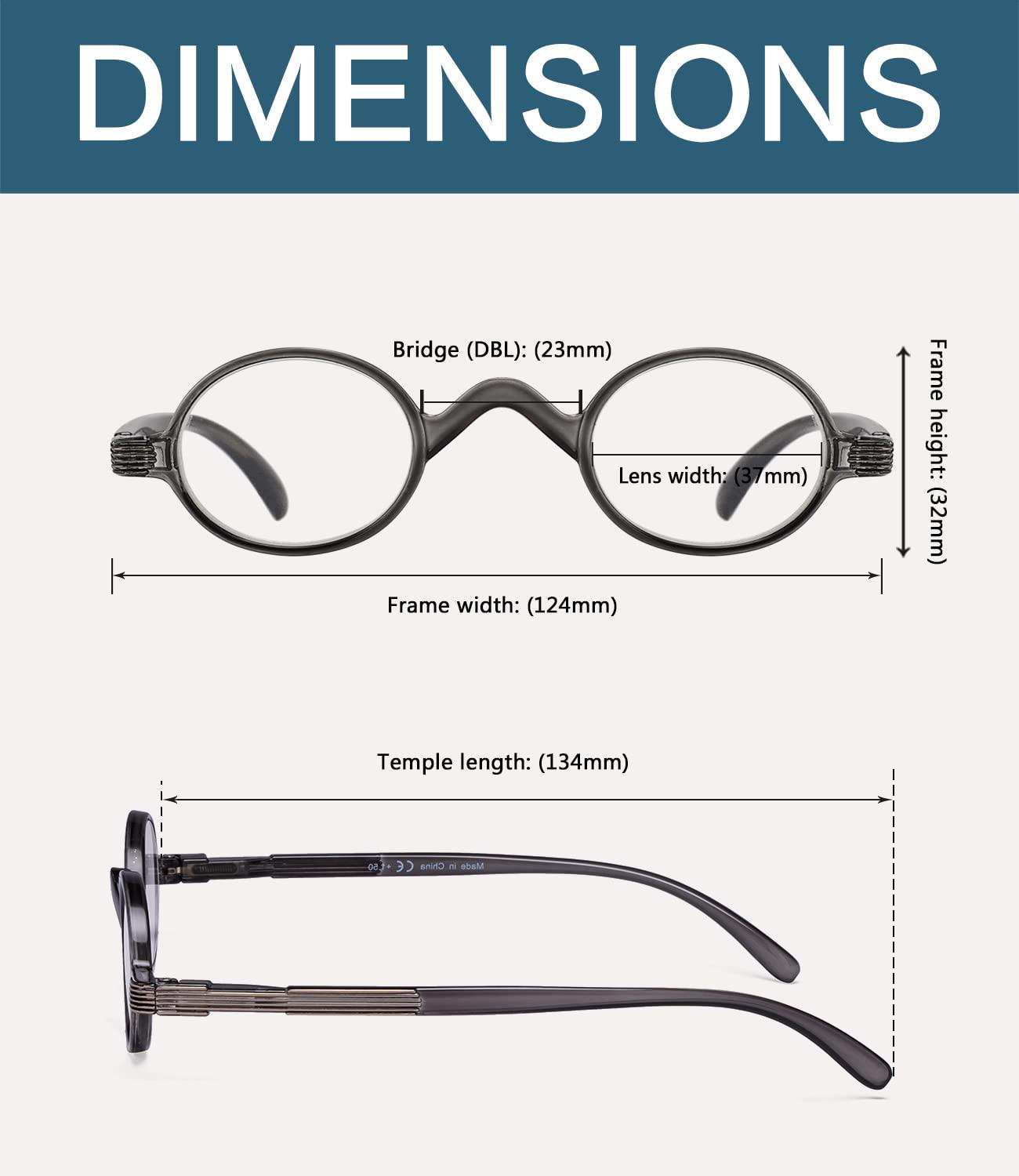 BLUELESS BLUELESS Vintage Round Reading Glasses Professor Readers Small Lenses (Tortoise, +1.25)