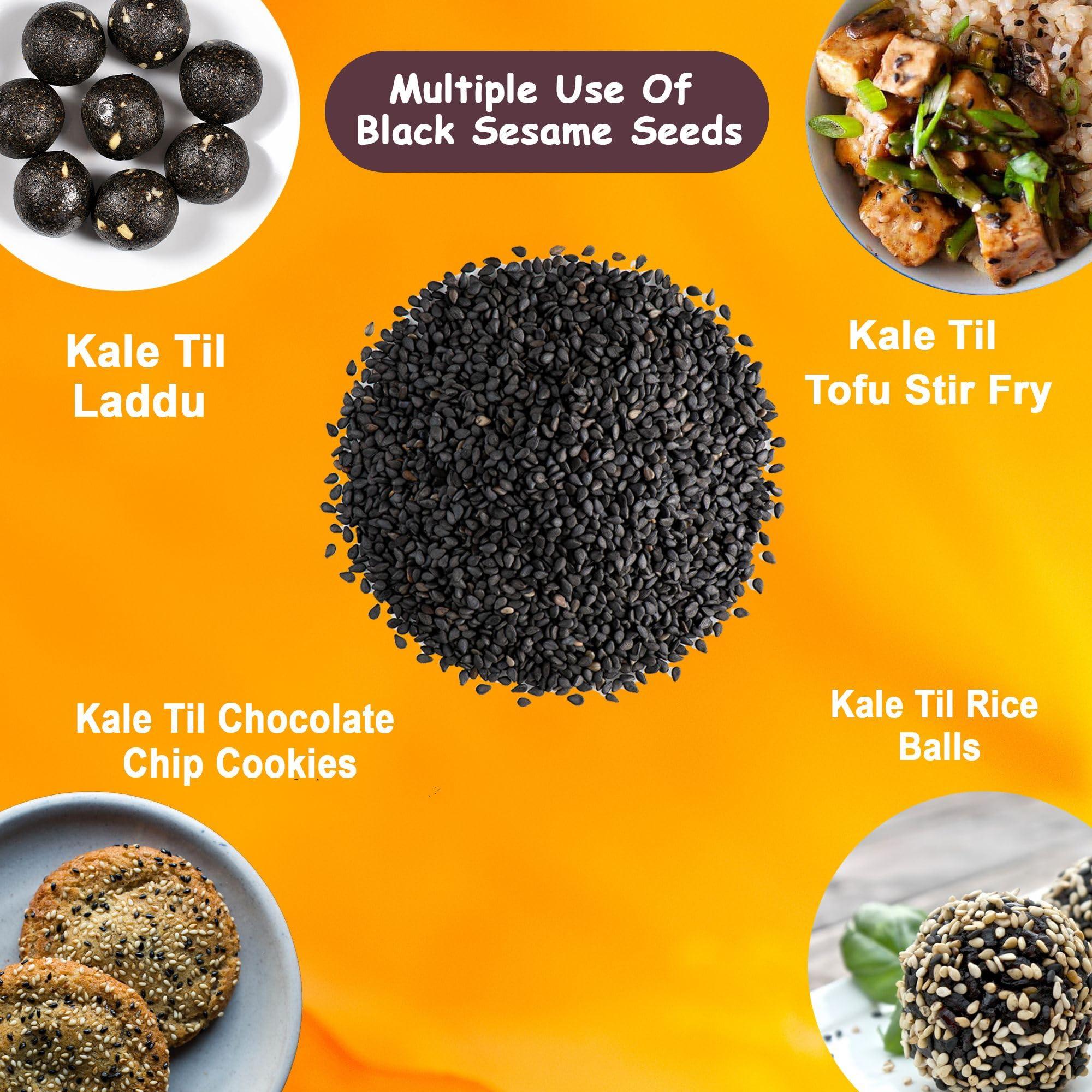 BIRJU MAHAVIR Birju Mahavir Natural Black Sesame Seeds | Kaale Til | 1 KG | Till Kale