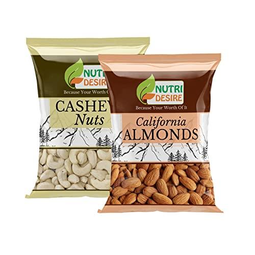 Nutri Desire Nutri Desire Cashew Nuts Kaju Whole & California Almonds 1 Kg Each Total 2 Kg