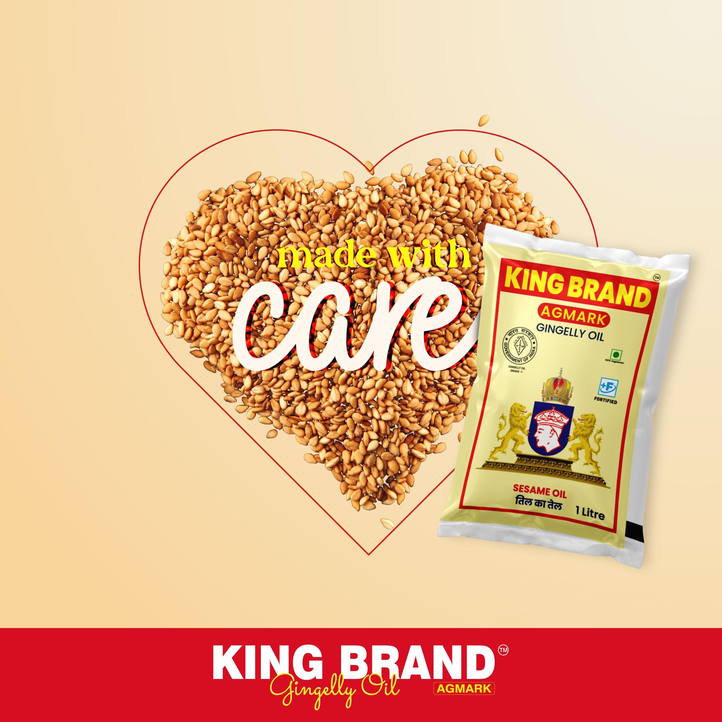 KING BRAND KING BRAND Agmark Gingelly/Sesame Oil (1 Litre Pouch)
