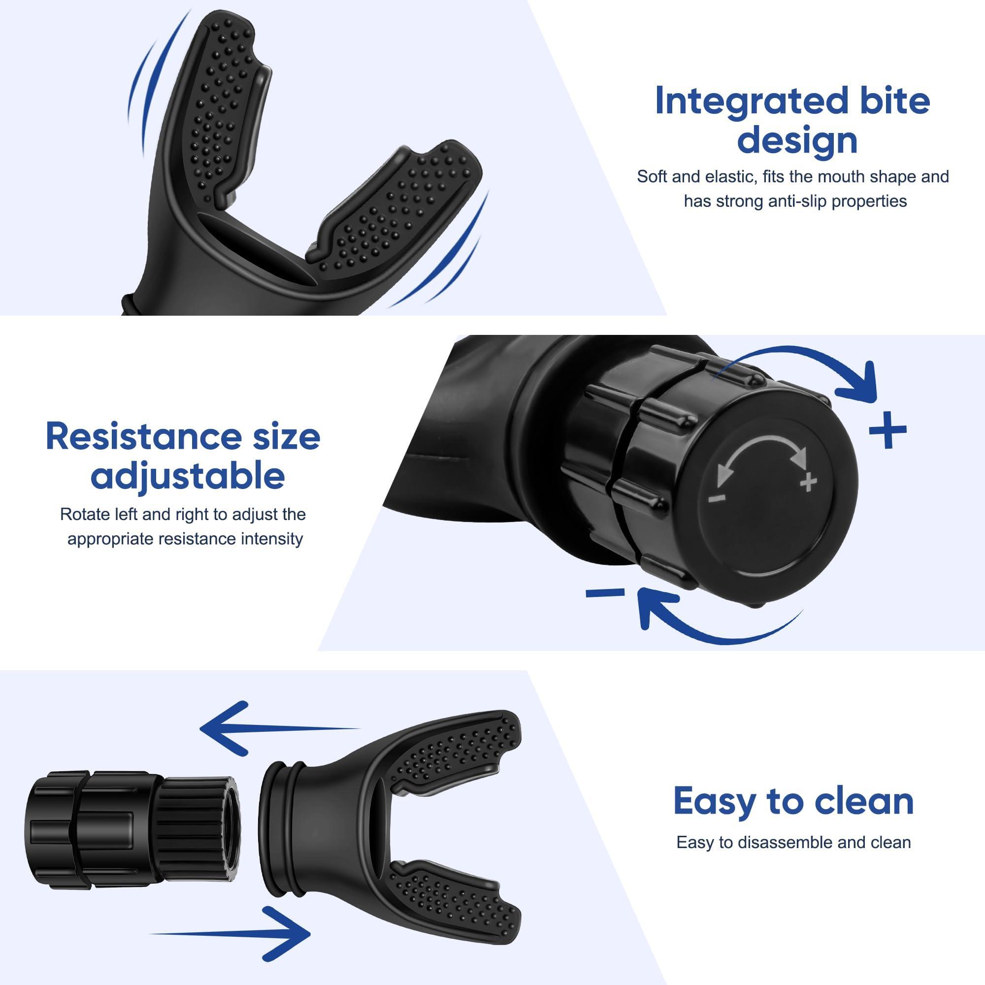 OXYBREEZE OxyBreeze Breathing Trainer with Jaw Trainer | Enhance Lung Capacity & Respiratory Fitness | Improve Your Jaw | Portable Deep Inhalation & Expiratory Muscle Exerciser | Food Grade Silicone for Safe