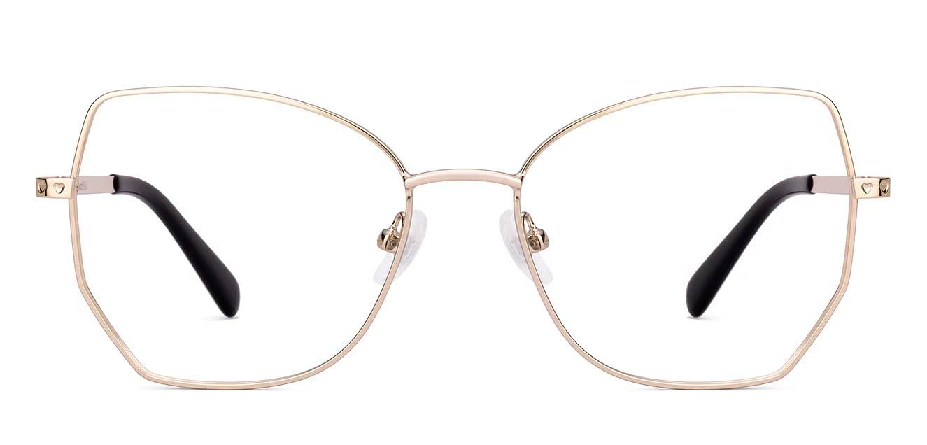 LENSKART BLU LENSKART BLU | Zero Power Blue Cut Computer Glasses | Anti Glare, Lightweight & Blocks Harmful Rays | UV Protection Specs | Gold | Men & Women | Medium | LB E17487