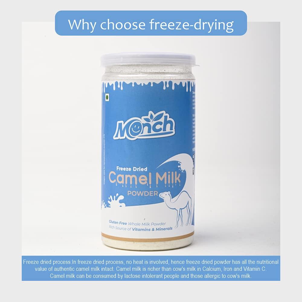 Monch Monch Camel Milk Powder - Camel Milk Powder For Height Growth - Freeze Dried (200g, 100gx2)