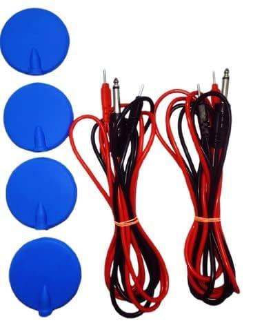 Jammy johns Tens 2 Ch Machine Accessories Combo Kit with a set 2 Wires, 4 Pads Physiotherapy Device pain Relief | Tens Wire with Tens Pad (2 Tens Wire 4 Tens Electrodes Pad)