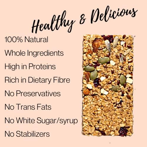 JAGGERY BOX Jaggery Box Nutty Orange Granola Snack Bar | All Natural with Wholegrains & Honey | No Preservatives & Artificial Flavours | 270g, Pack of 6 Bars