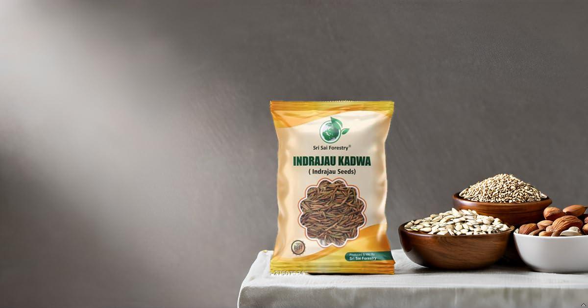 SRI SAI FORESTRY SRI SAI FORESTRY Indra jau Kadwa Seeds | Inderjo Kadwa | Indrajav | Indrajao - 100G