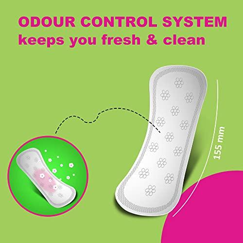 Wonderize Wonderize Ultra Thin Cotton Panty Liners - 72 Liners (Combo of 3) Size – 155mm for Daily Use Freshness and Protection (155mm (72 Count))