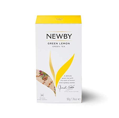 Newby Newby Green Lemon Tea | 25 Tea Bags | Natural Fusion of Verdant Green Tea wth Bright Dried Lemon | 50 gms