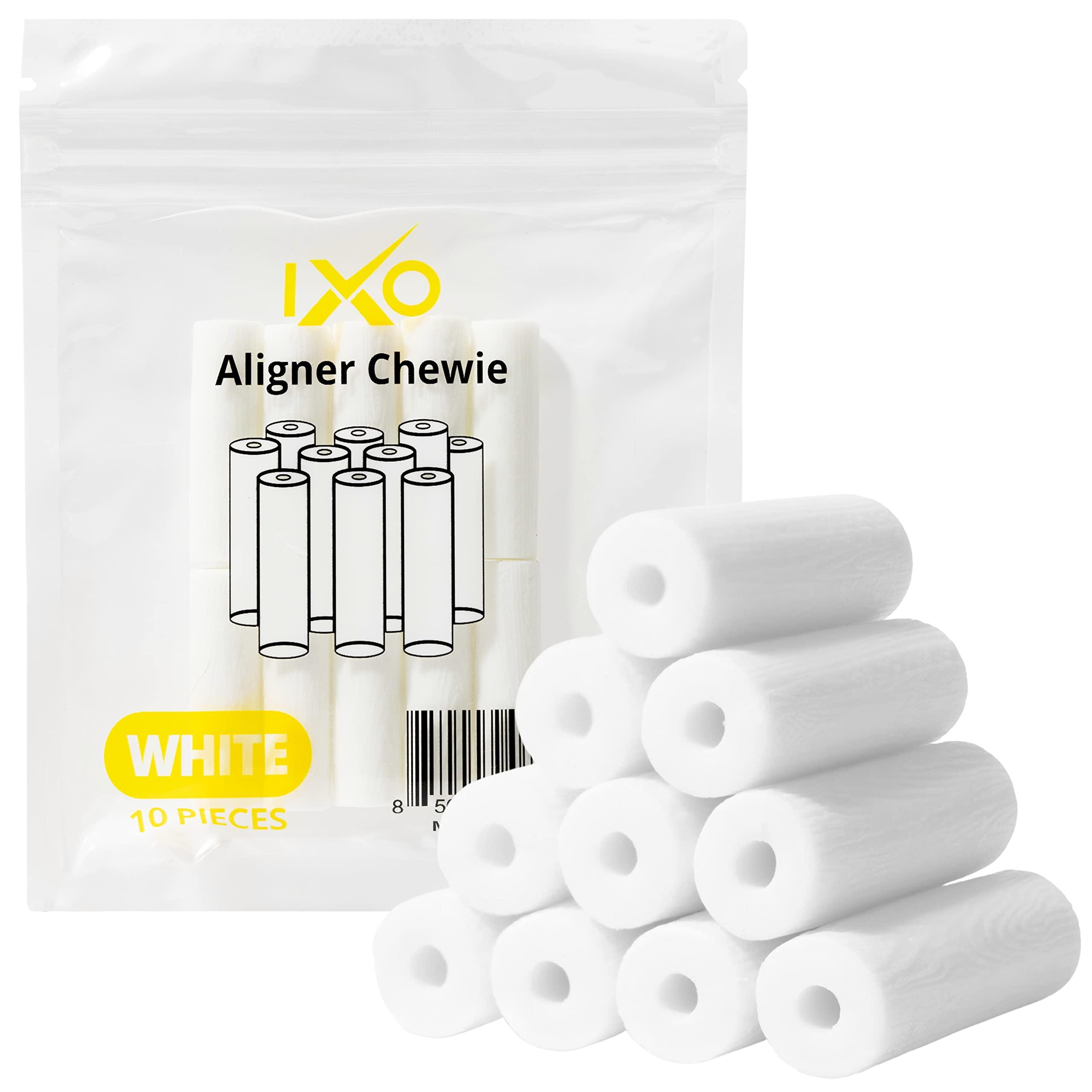 IXO IXO Aligner Seater Chewies for Invisalign Aligners, Unscented, Bulk Pack in Resealable Bag (10 PCs) (White)