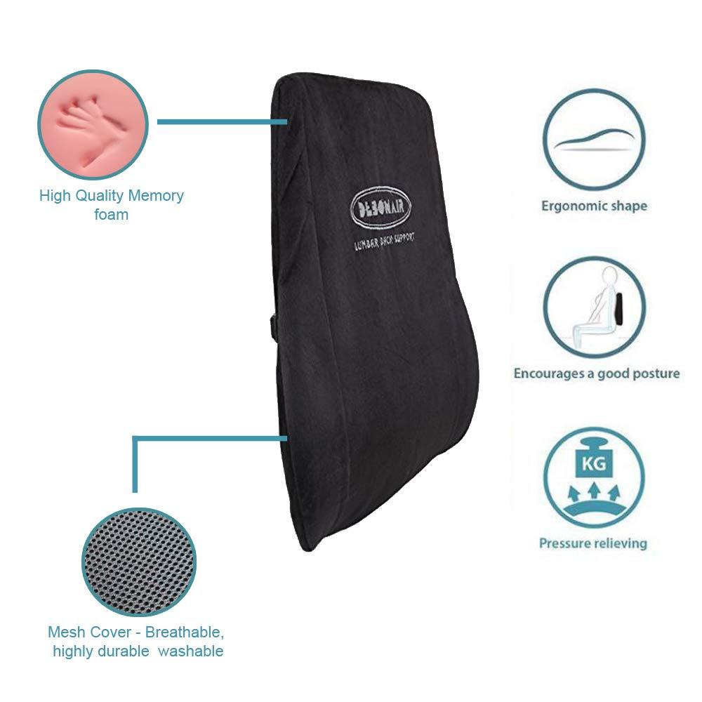 Oshotto Oshotto Debonair Orthopaedic Back Rest Office/Home Chair Lumbar Support Cushion Compatible with Tata Tigor (Black)