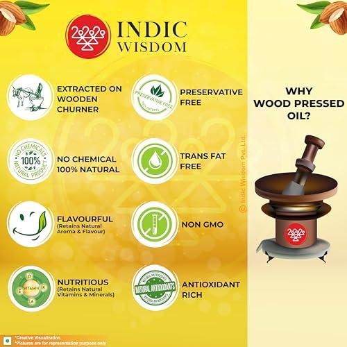 IndicWisdom IndicWisdom Wood Pressed Sweet Almond Oil 100 ml (Cold Pressed Sweet Almond Oil - Extracted on Wooden Churner)