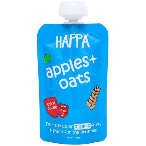 HAPPA Happa Organic, (Apple + Oat Puree), 3 Pouch 100g Each