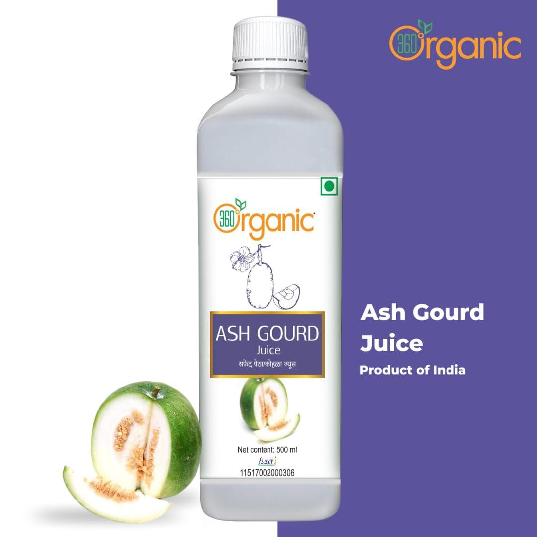 Improva Herbal Products 360 DEGREEORGANIC Ash Gourd Juice(Safed Petha Juice) Combo Pack of 2-500 Ml Each