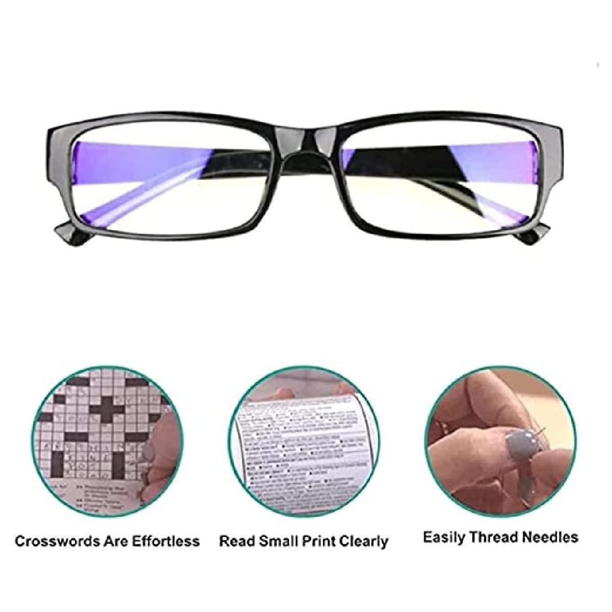 Capmora Capmora Auto Adjusting Optic Magnifying Readers, Computer Screen Unisex Glasses, Flex Focus Adjustable for Women and Men Magnifying Readers One Power Readers (Power Reader_B)