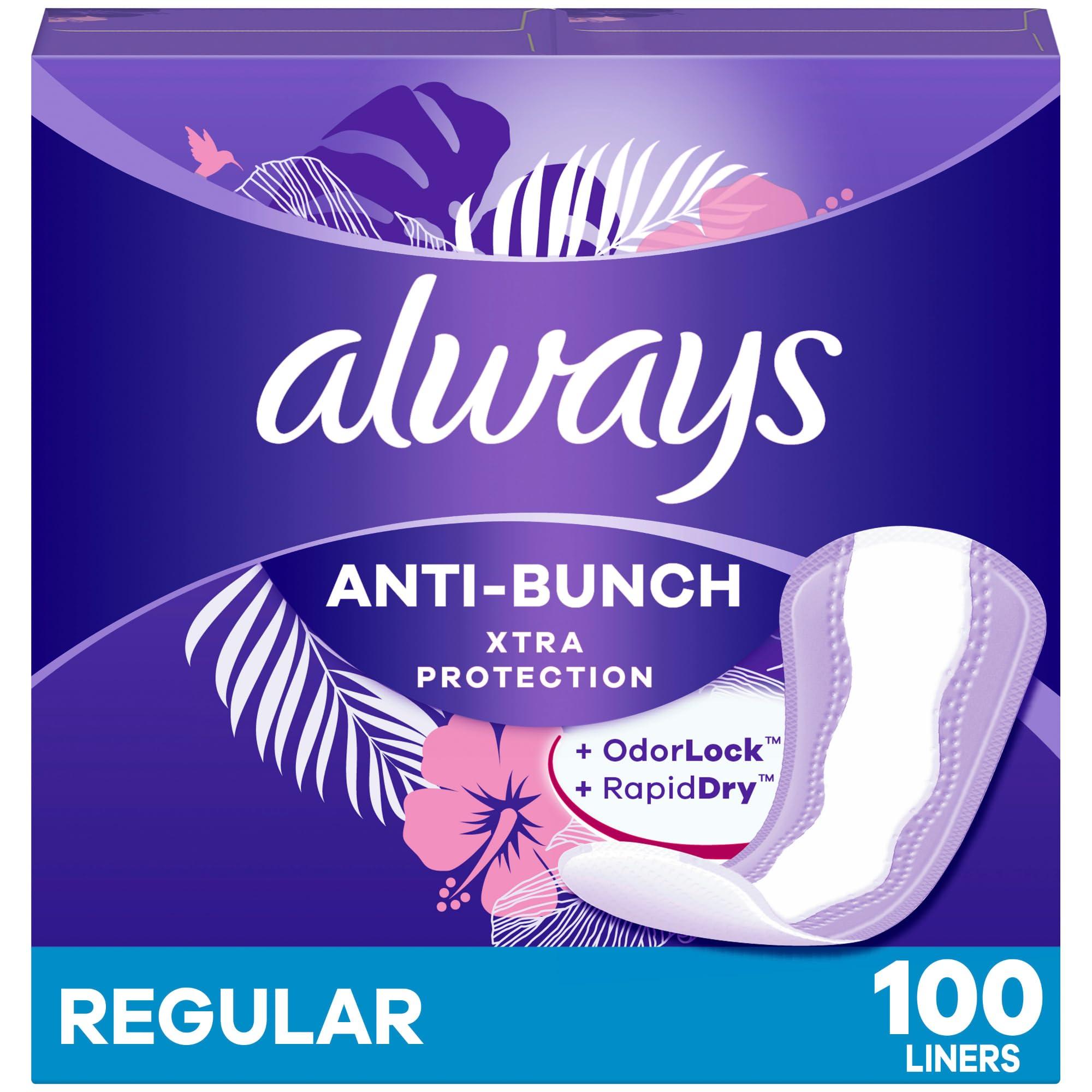 Always Always Xtra Protection Daily Liners, Regular, 100 Count