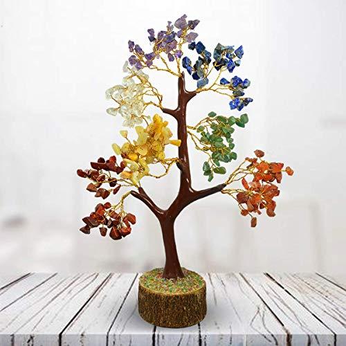 Mautik Sadiwala 7 Chakra Tree Crystal Stone Tree 350 Beads Crystal Tree for Reiki Healing and Vastu Correction and Increase Creativity Tree (Color : Multi)