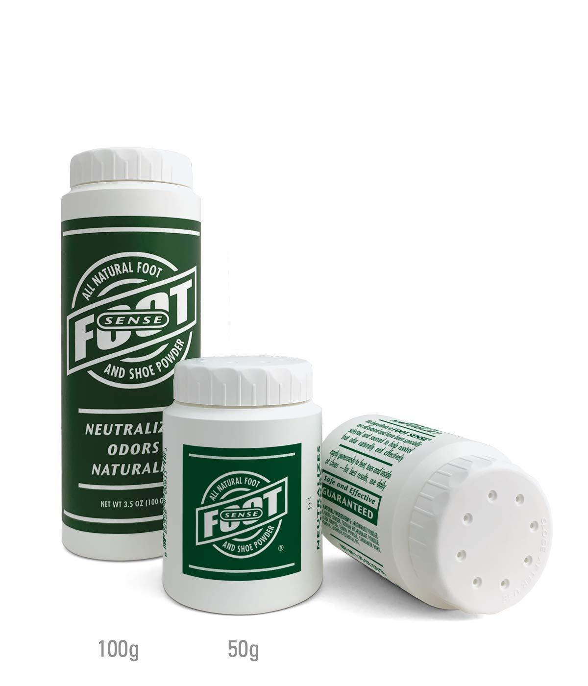 Foot Sense FOOT SENSE All Natural Smelly Foot & Shoe Powder - Foot Odor Eliminator lasts up to 6 months. Safely kills bacteria. Natural formula for smelly shoes and stinky feet. (1 Pack 50G)